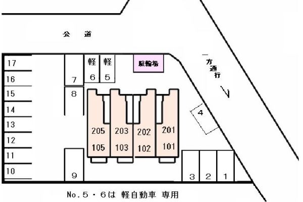 ルミエール宝神2階1LDK 自転車置き場の画像