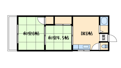 2DKの間取り画像