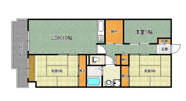 あべのベルタ7階3LDK 間取の画像