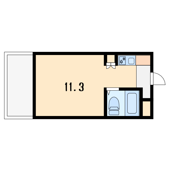 リリーフ明日香新石切2階1R 間取の画像