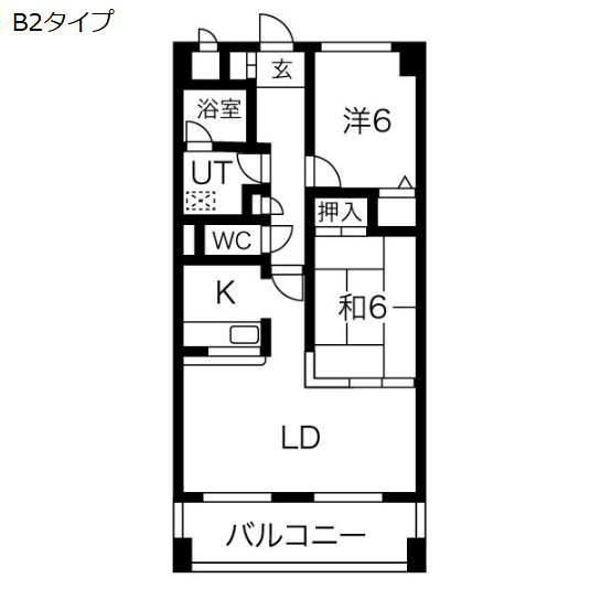 西緑丘プラザビル3階2LDK 間取の画像