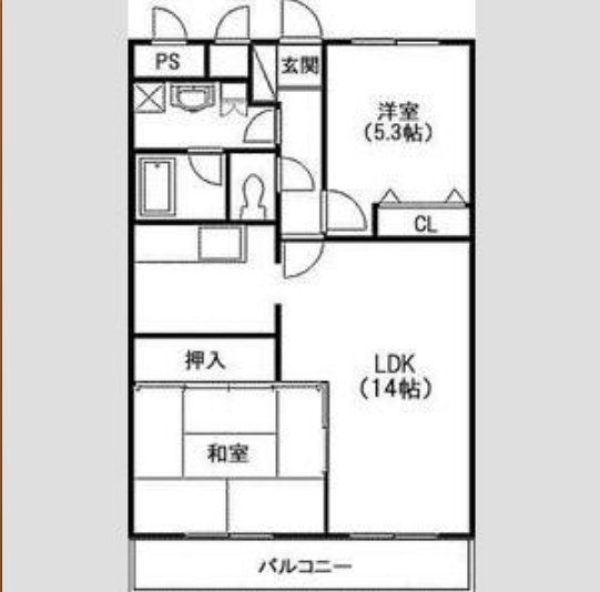シプレハイツ3階2LDK 間取の画像