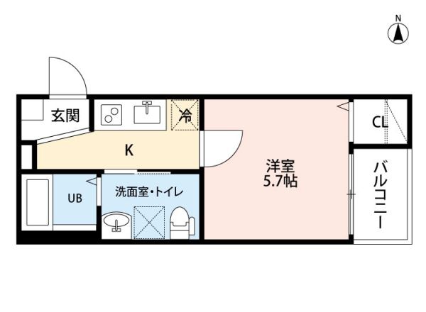 コンフォルテ藤江（コンフォルテフジエ）1階1K 間取の画像