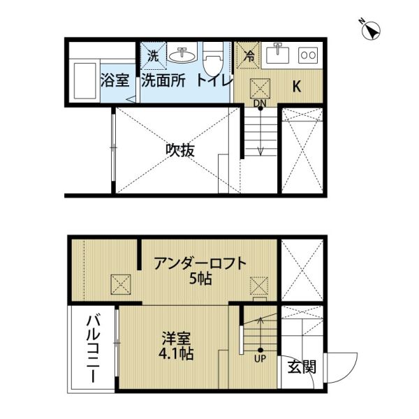 オー・ルージュ（オールージュ）2階1R 間取の画像