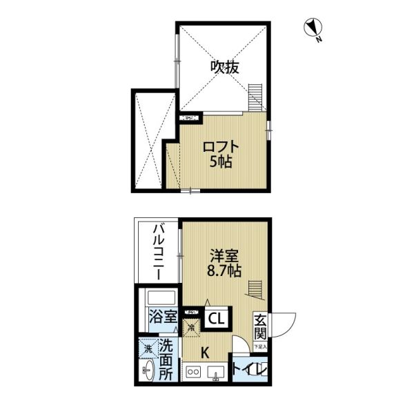 スタートリビング2階1R 間取の画像