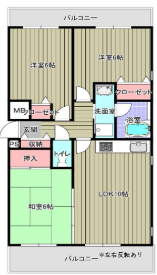3LDKの間取り画像