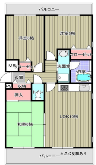 ローレルウイングス4階3LDK 間取の画像