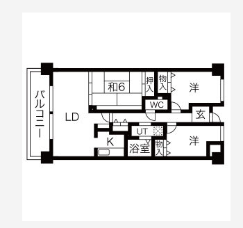 シャトレ千里5階3LDK 間取の画像
