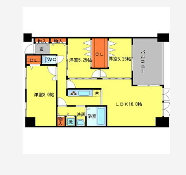 サンライズ緑丘2階3LDK 間取の画像