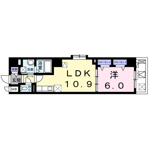スピカコンフォート4階1LDK 間取の画像