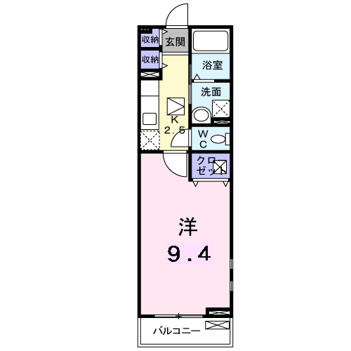 ピスケス1階1K 間取の画像