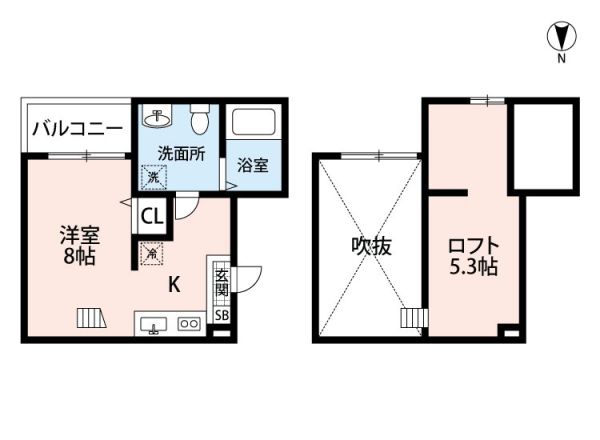 シャンティ中島2階1R 間取の画像