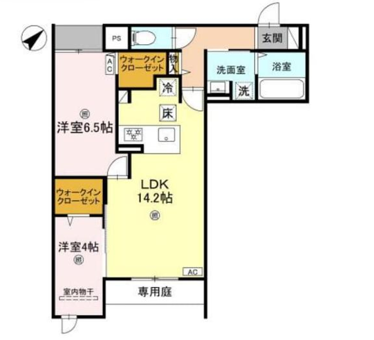 2LDKの間取り画像