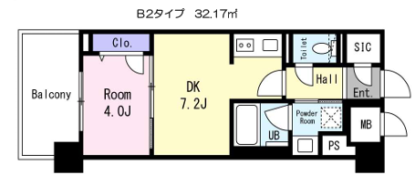 1DKの間取り画像