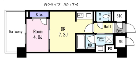 1DKの間取り画像