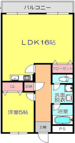 1LDKの間取り画像