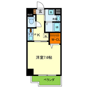  マルセイ玉川マンション6階1K 間取の画像