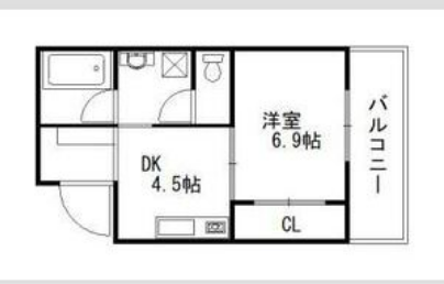 SNTハウス2階1DK 間取の画像
