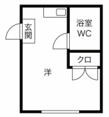 エスオーハイツ2階1R 間取の画像