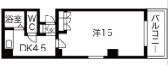 オズレジデンス玉出3階1DK 間取の画像