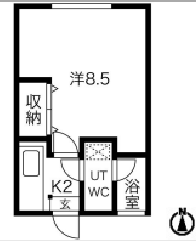 マンションイレブン3階1K 間取の画像