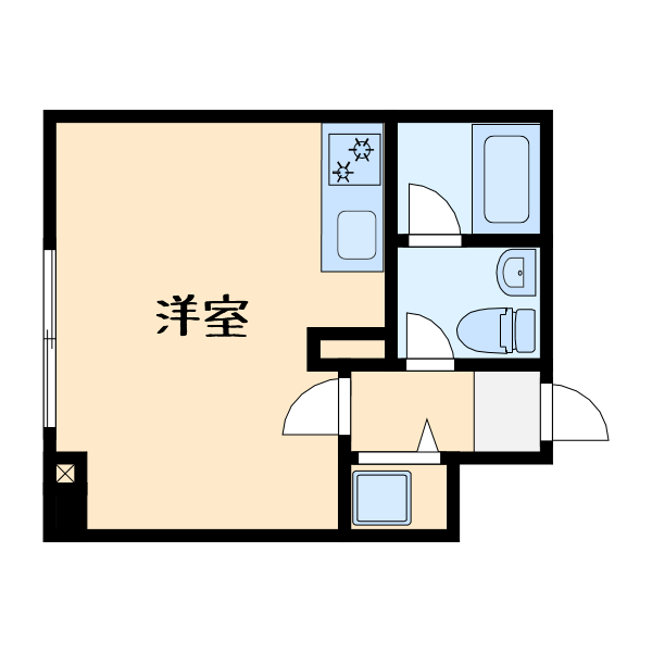 パラドール北加賀屋3階1R 間取の画像