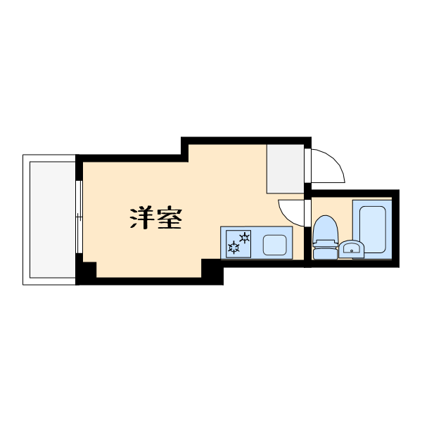 エレガントコハマ4階1R 間取の画像