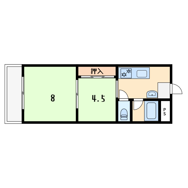 2DKの間取り画像