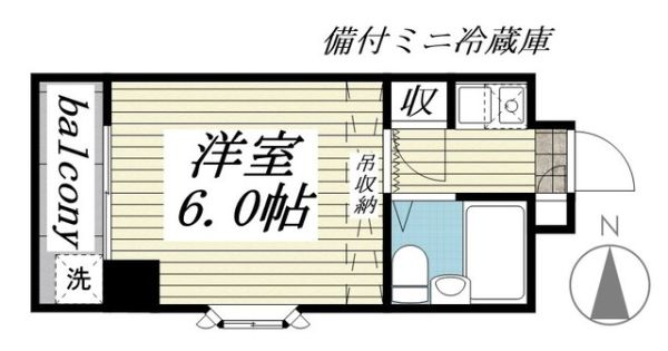 美章園中村ビル2階1K 間取の画像
