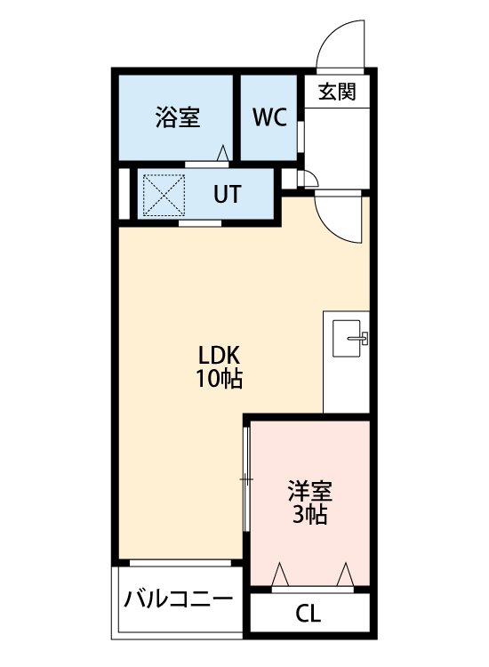 Warren enmeiⅠ1階1LDK 間取の画像