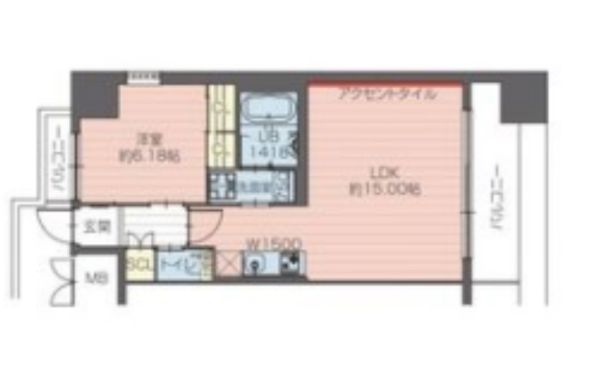 プレジオ帝塚山2階1LDK 間取の画像