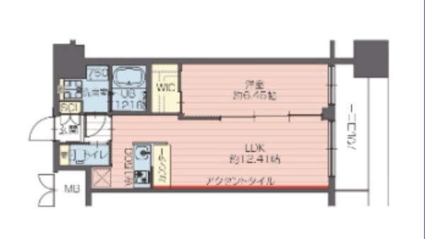 1LDKの間取り画像