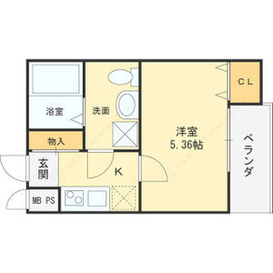 ブライト近大前1階1K 間取の画像