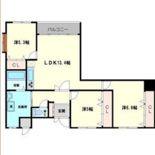 プライムアーク3階3LDK 間取の画像