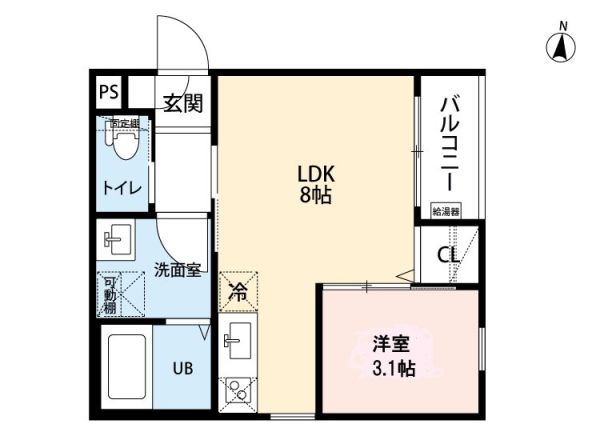 GRAND SMART 山王1階1LDK 間取の画像
