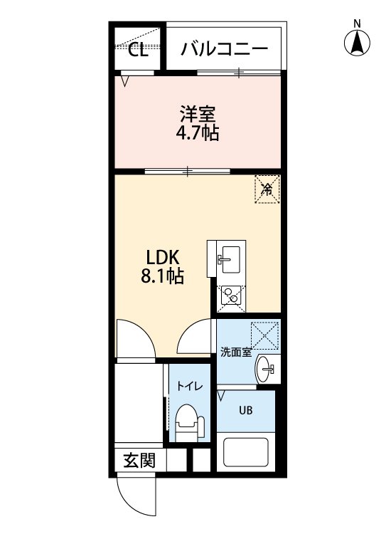 1LDKの間取り画像