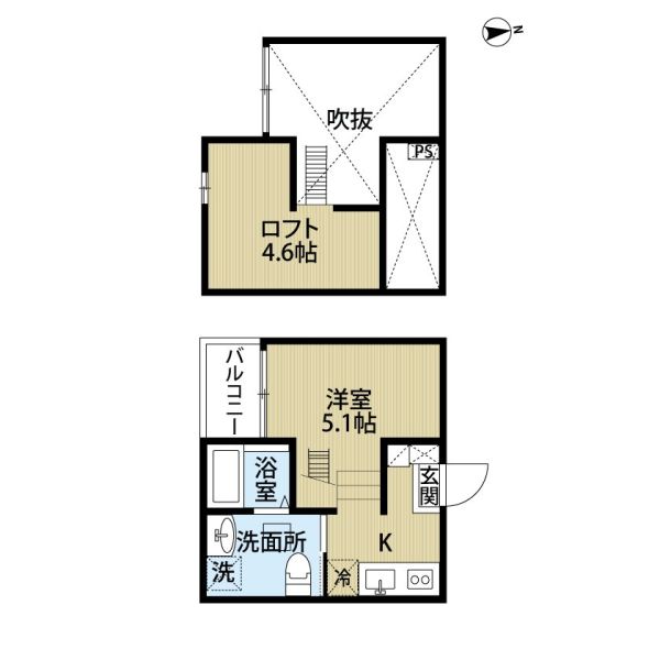 SEED2階1R 間取の画像