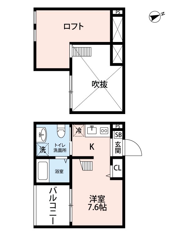Haus Ruhe 高畑1階1R 間取の画像