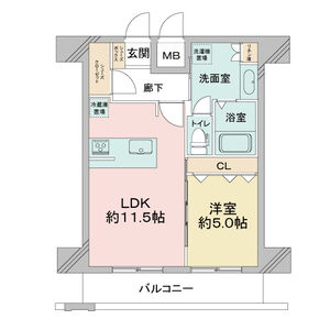 1LDKの間取り画像