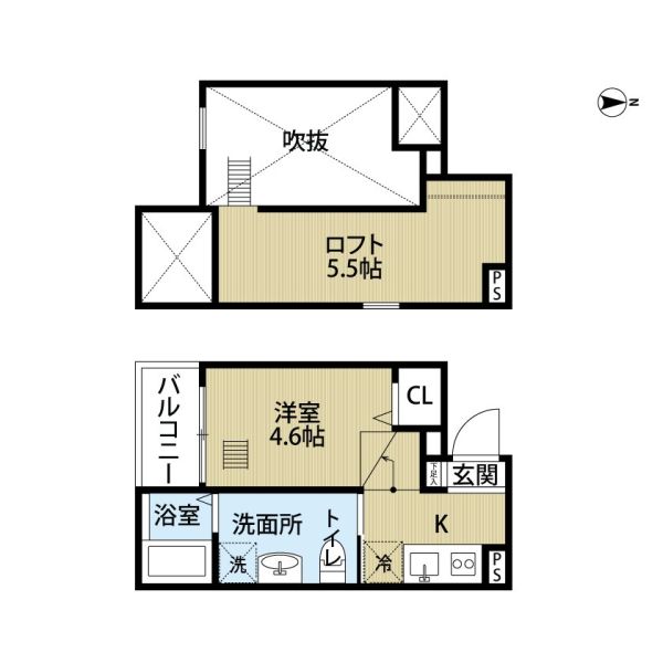 プランドールN1階1R 間取の画像