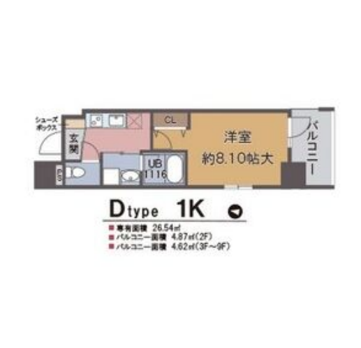 フェールヴィル阿波座5階1K 間取の画像