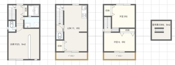 九条一丁目戸建3階2LDK 間取の画像