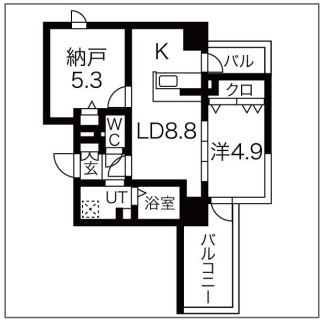 GROOVE堺東レジデンス8階2LDK 間取の画像