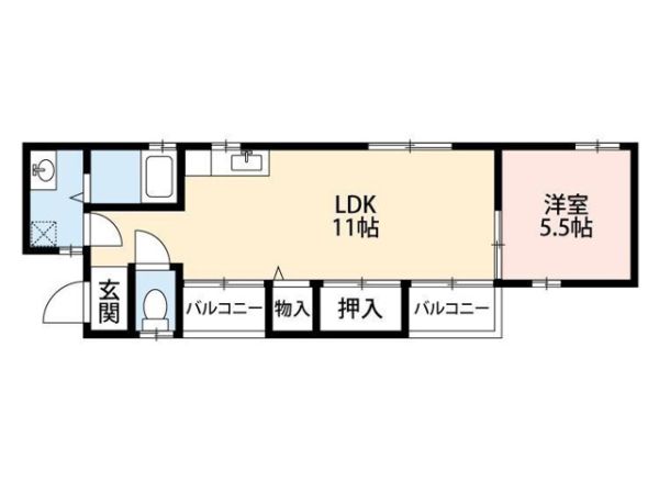 ブリスフル深井北町2階1LDK 間取の画像