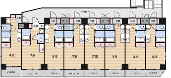 エルミタージュ難波南V8階1R 間取の画像
