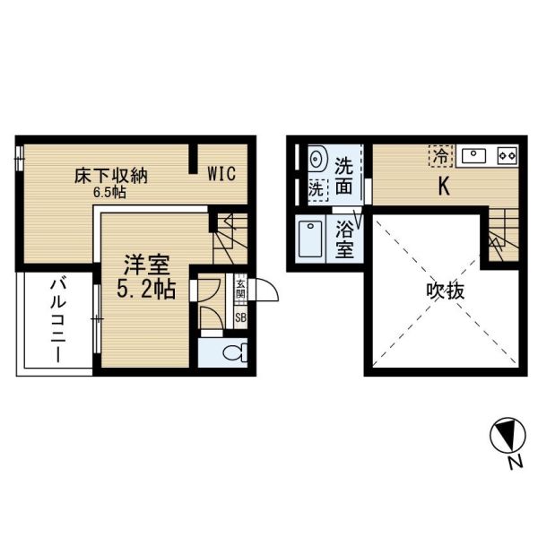 i・Room並木2階1R 間取の画像