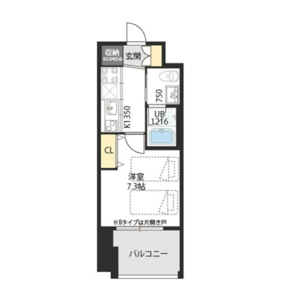 1Kの間取り画像