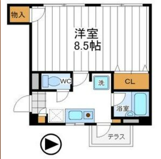 KAマンション1階1K 間取の画像