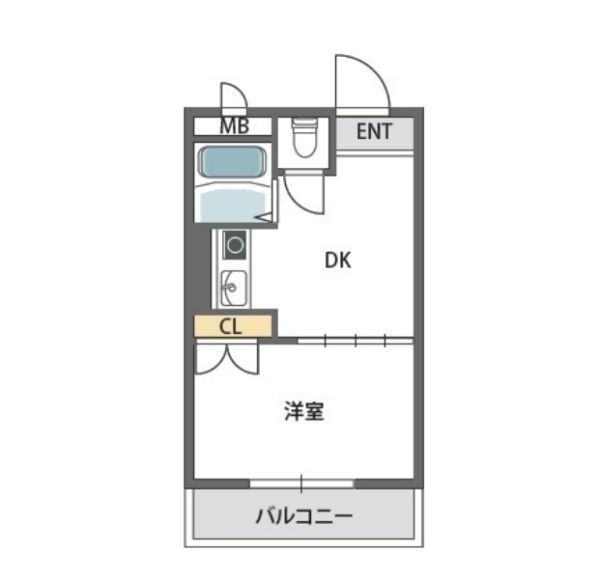アベノ池田マンション2階1DK 間取の画像