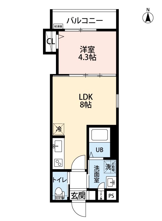 1LDKの間取り画像